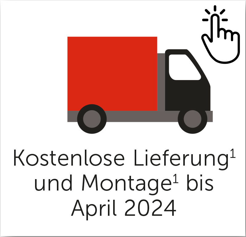 Kostenlose Lieferung und Montage bis April 2024